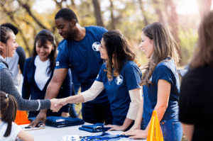 A group of people working at an Overdose Awareness Event